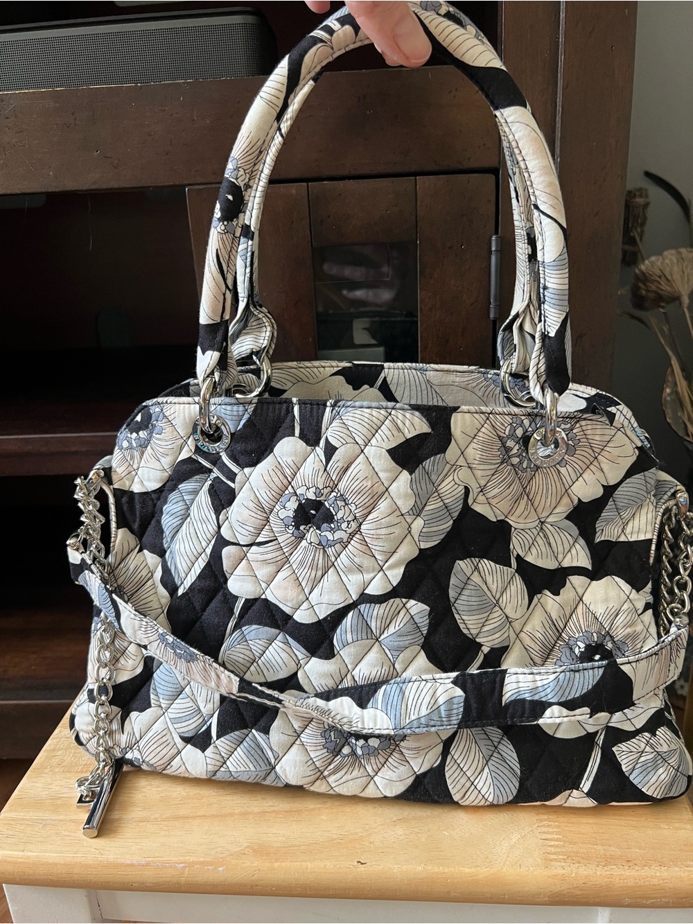 Vera Bradley Quilted Shoulder Bag Retired Floral “Camellia” Pattern Boho Chic